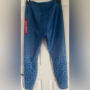 Good American Ombre Blue Leopard Leggings